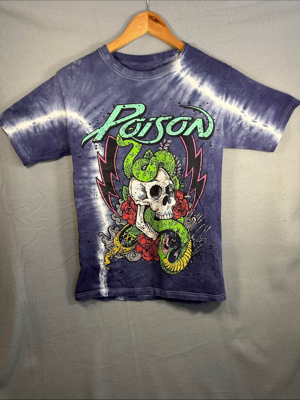 Poison Graphic Tie-Dye Short Sleeve Tee in Purple